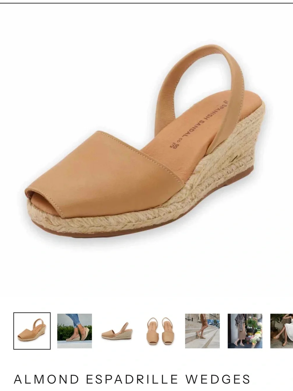 Size 41 Almond Espadrille Wedge Slingback Sandals - Almond. NBW - Picture 2 of 9